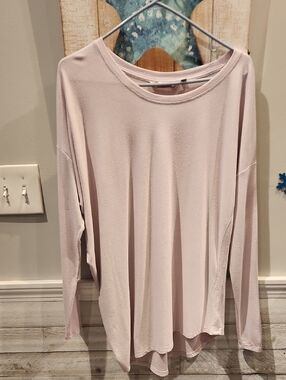 Athleta Women's Long-Sleeve Crewneck Top - Soft Light Pink Sz M